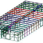 3D tekening van staalconstructie in kleur